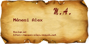 Ménesi Alex névjegykártya